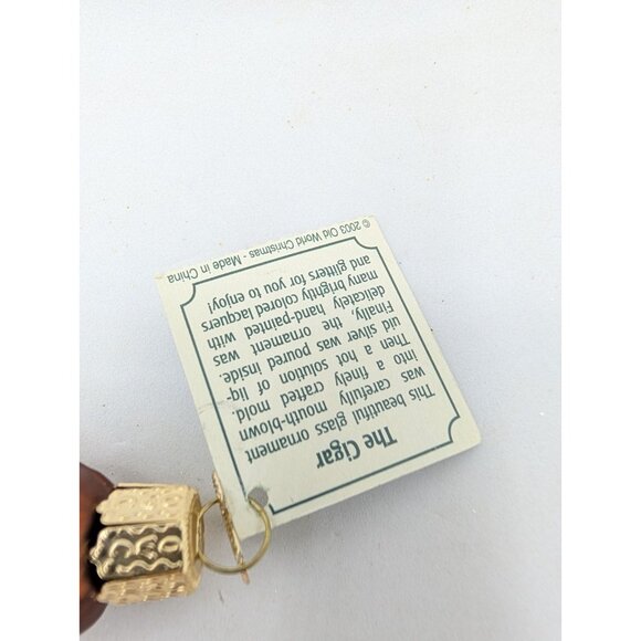 Old world Christmas Ornament 'The Cigar" with tag 5.25" glass hanging tree - Picture 8 of 14